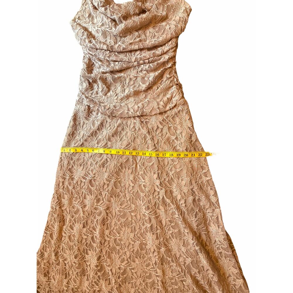 NW Taupe Nightway Lace Gown - Size 10 - Picture 9 of 16